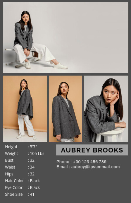 Comp Card Template | PosterMyWall