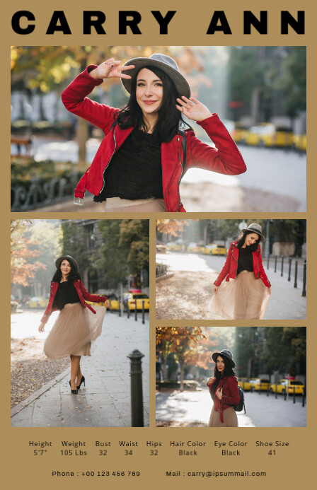 comp card Template | PosterMyWall