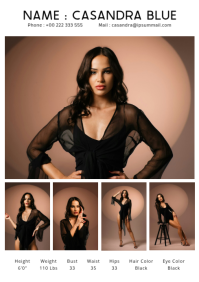 comp card A4 template