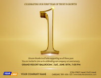 Company 1st Anniversary Event Invitation Card Flyer (US Letter) template