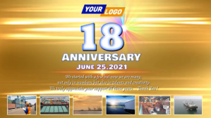 Company anniversary video design Digitalt display (16:9) template