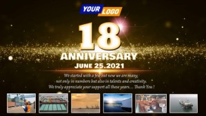Company anniversary video design Display digitale (16:9) template