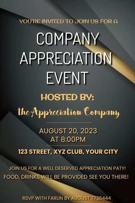 Appreciation Reception Company appreciation event templete Template | PosterMyWall