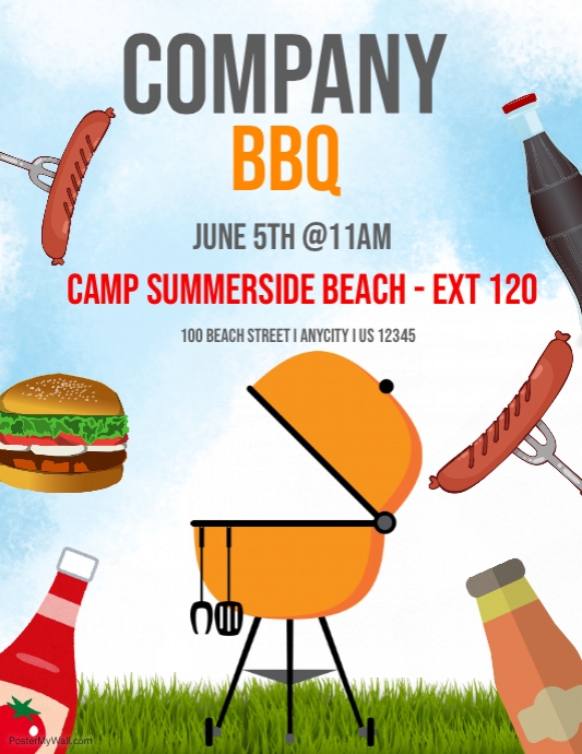 Company BBQ Flyer Template PosterMyWall company-bbq-flyer-template-postermywall