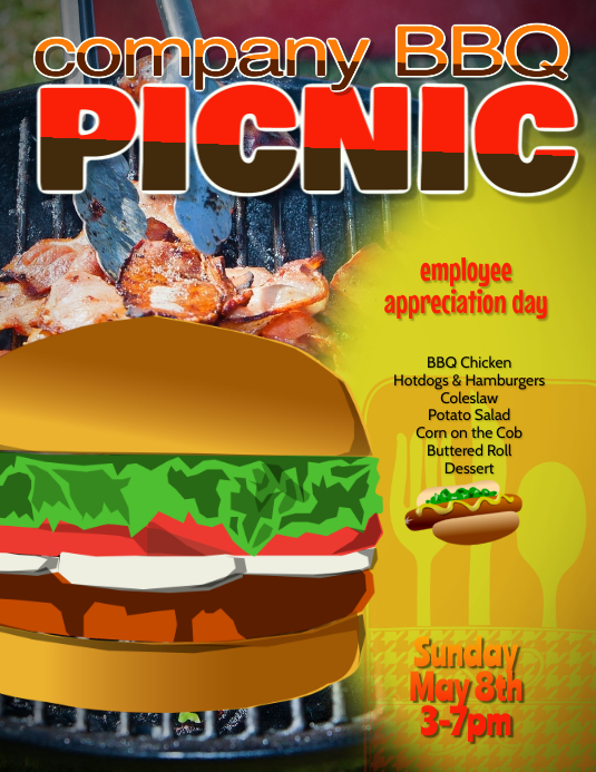 company bbq picnic cookout flyer Template PosterMyWall