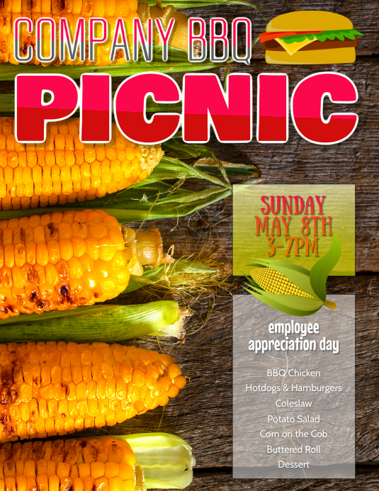 company bbq picnic flyer Template PosterMyWall