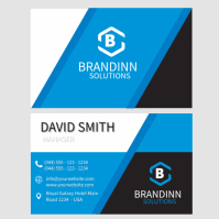 Calling Card Example Ceo Blue Company Business Calling Card Template | PosterMyWall