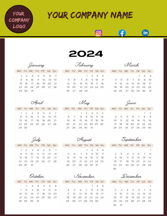 Company Calendar Template PosterMyWall company-calendar-template-postermywall