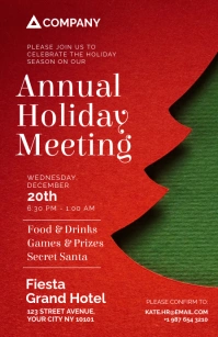 Company Christmas party invitation template Half Page Wide