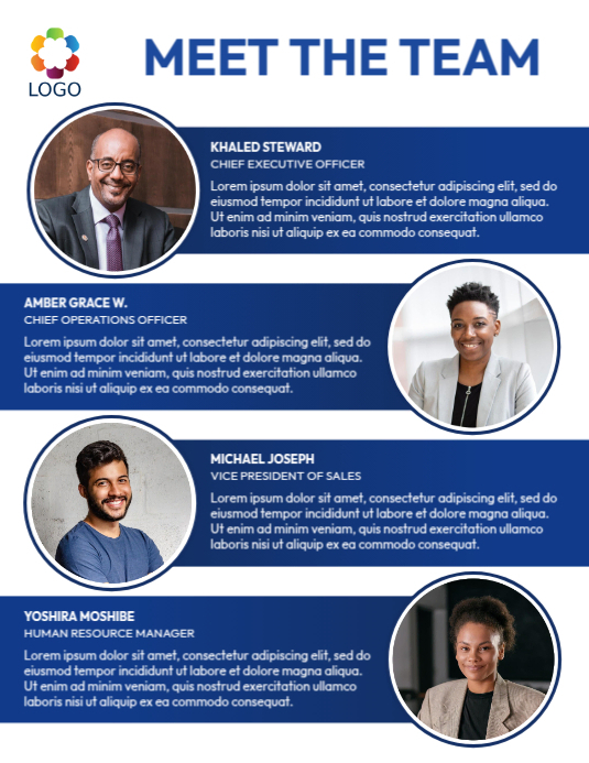 Plantilla de company employee profile - meet the team | PosterMyWall