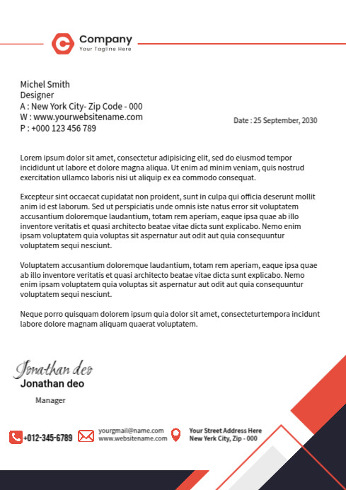 Company Header Letter เทมเพลต | PosterMyWall