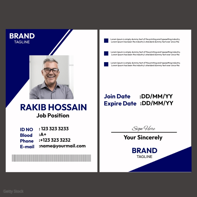 Company Id Sample Example Company Id Card Format Design