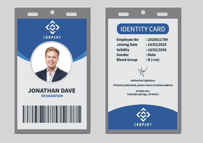Company Id Design Template | PosterMyWall