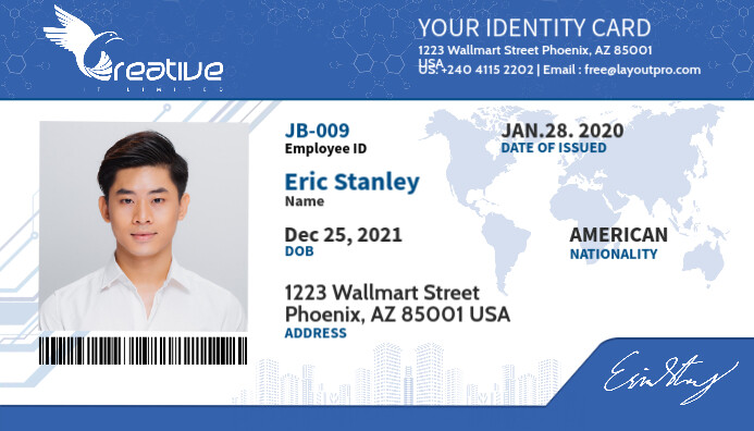 Company Id Sample Example Company ID Template | PosterMyWall