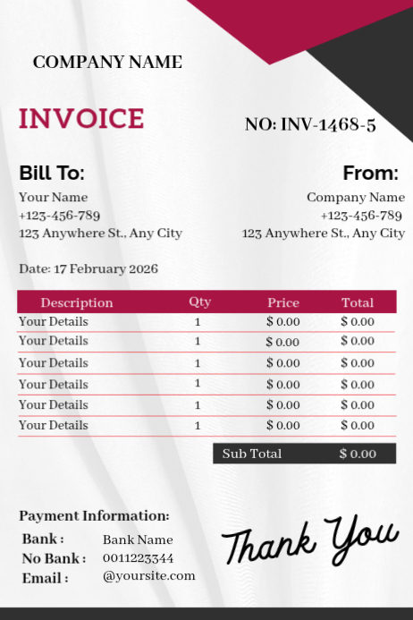 White Invoice Posters Template | PosterMyWall