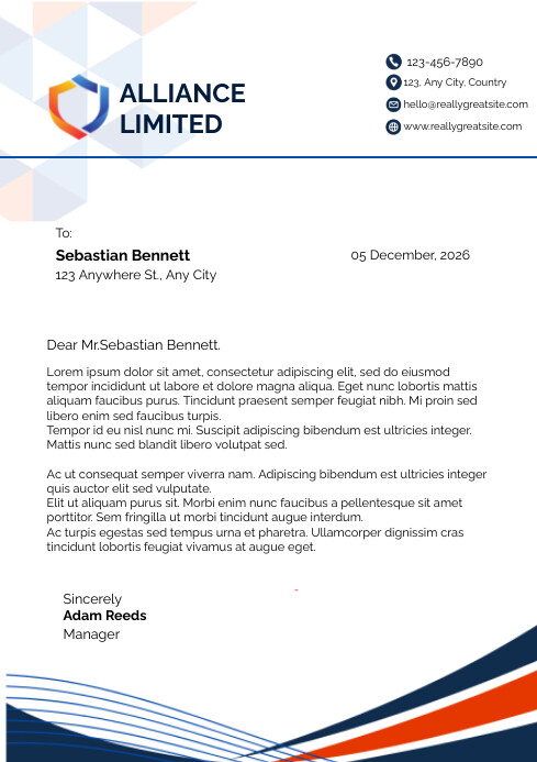 COMPANY LETTER HEAD A4 template