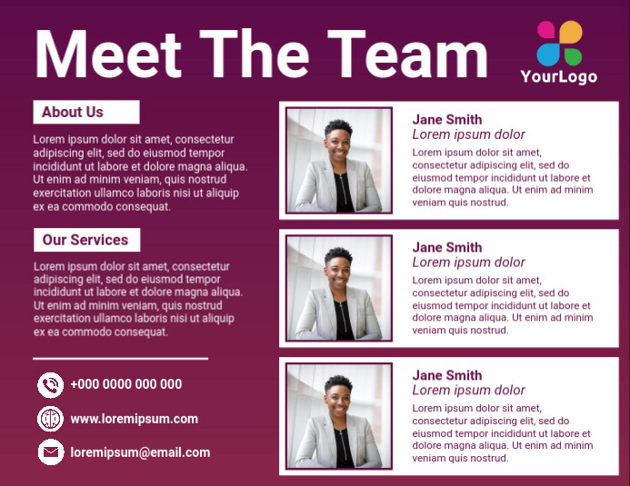 company Meet our team template | PosterMyWall