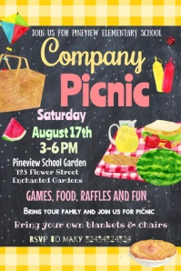 Company Picnic Flyer Editable Template Póster
