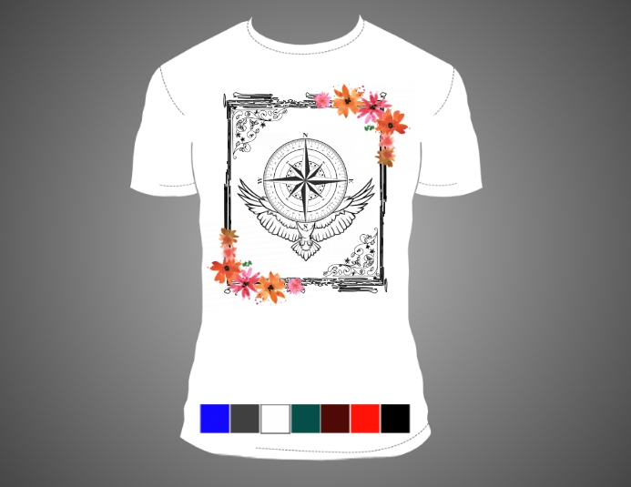 COMPASS T SHIRT Pamflet (Letter AS) template