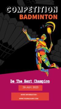 competition badminton Instagram Story template