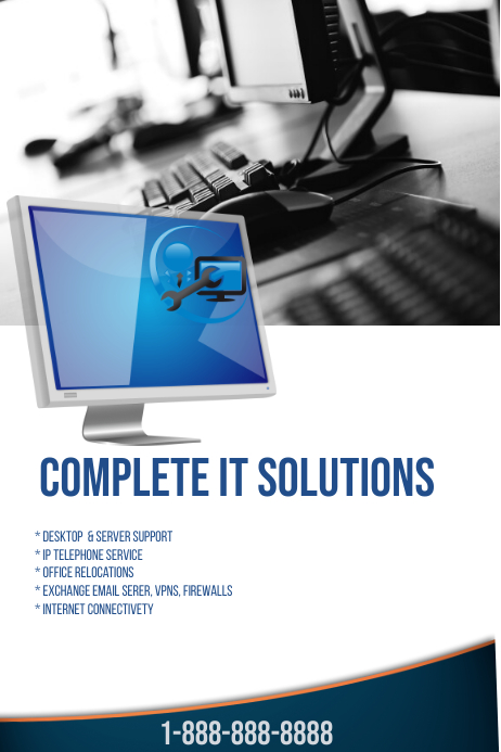 Complete IT Solutions Poster Template | PosterMyWall