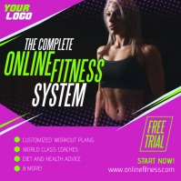 Complete Online Fitness System Woman ad Instagram-Beitrag template