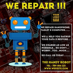 Black Device Repair Services Instagram Post Template
