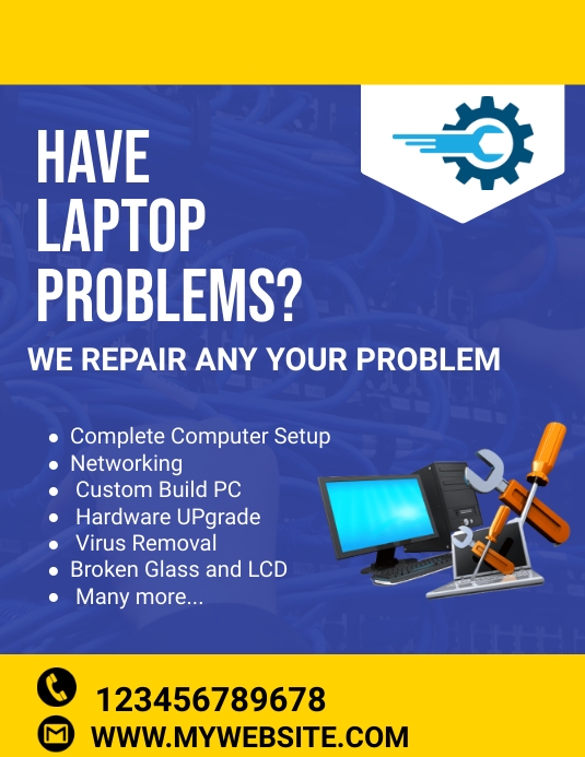Copy of computer & laptop repair flyer | PosterMyWall