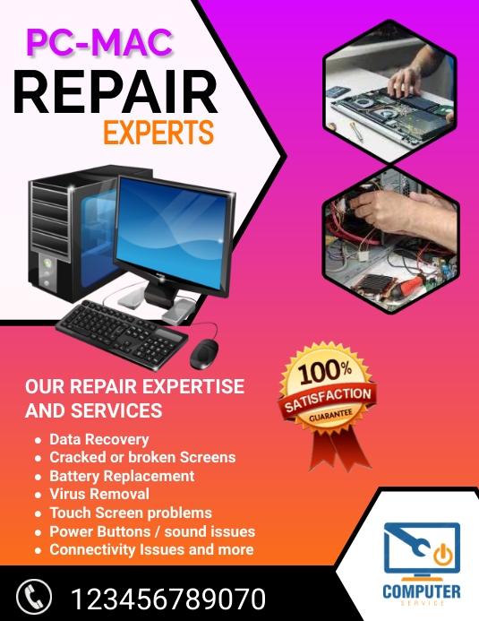 Copy of computer & laptop service | PosterMyWall