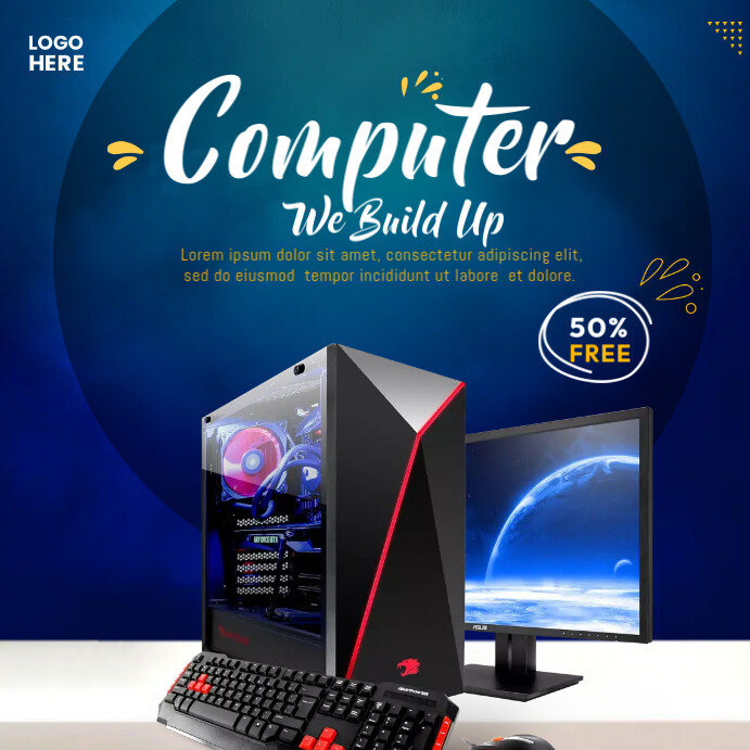 Computer Build Posting Computer Build Up Template | PosterMyWall