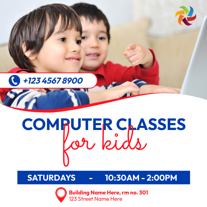 computer classes for kids flyer template | PosterMyWall
