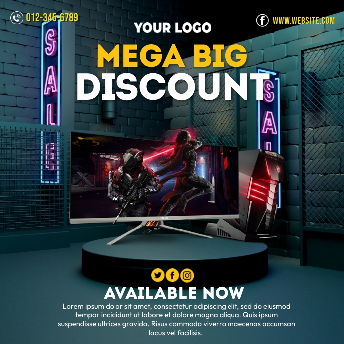 Computer Discount Pos Instagram template