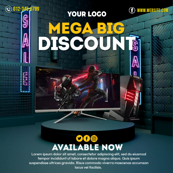 Computer Set Promo Background Copy of Computer Discount | PosterMyWall