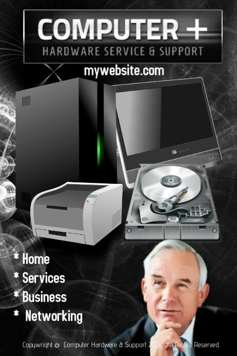 Computer Hardware and Support Website Template | PosterMyWall