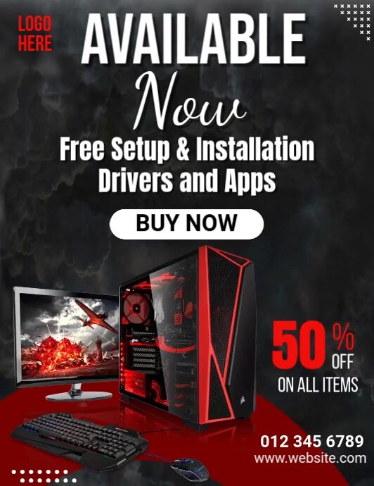 Computer Installation Setup Ads Flyer (US Letter) template
