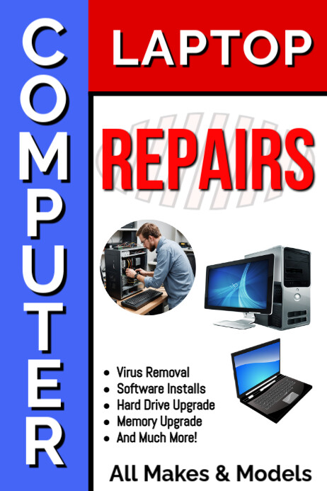 Copy of Computer Laptop Repair Poster Sign Poster | PosterMyWall