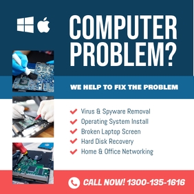 Computer Laptop Repair Specialist Instagram Post template