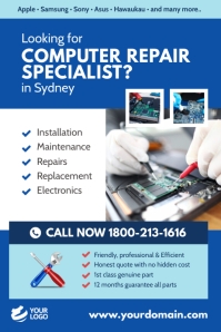 Computer Laptop Repair Specialist Poster template