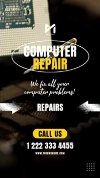 Computer Laptop Service & Repairs Insta Story Digital Display (9:16) template