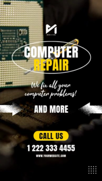Computer Laptop Repair Service Digital Display 9:16 Video Template