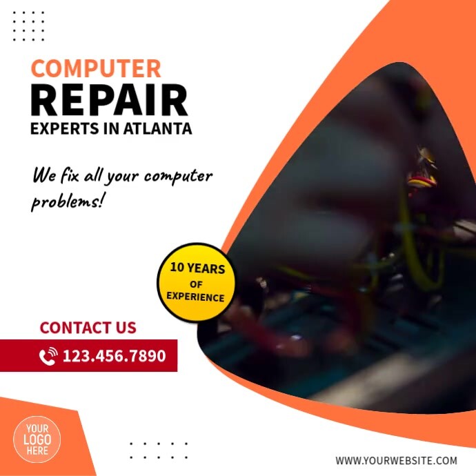 Computer Laptop Service & Repairs Video Ad Template | PosterMyWall