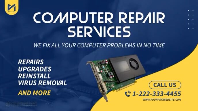 Computer Laptop Service & Repairs Video Ad Template | PosterMyWall