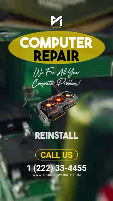 Computer Repair IT Support Digital Signage Video 9:16 Templat ...