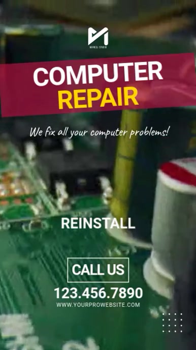 Computer Laptop Service & Repairs Video Ad Template | PosterMyWall