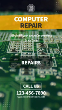 Minimal Computer Repair Vertical Video Ad IT Support Service Promo Digital Signage template