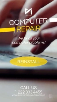 Computer Laptop Service & Repairs Insta Story Digital Display (9:16) template