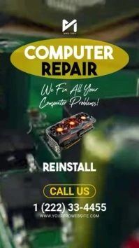 Computer Repair Video Ad Template Digital Display (9:16)