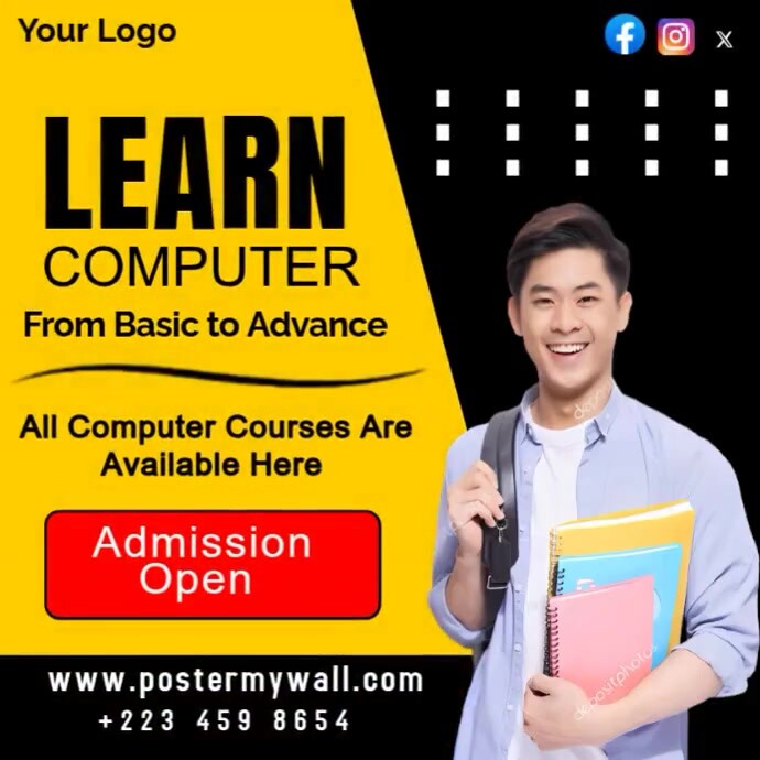 Computer Class Insta Post Copy of Computer learning class tutorial design Instagram post ...