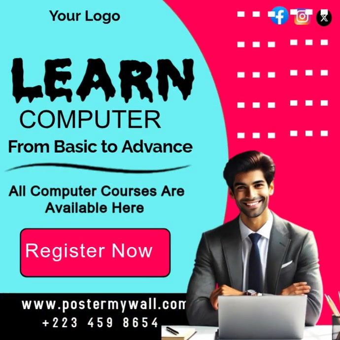Computer Class Insta Post Plantilla de Computer learning class tutorial design Instagram post ...