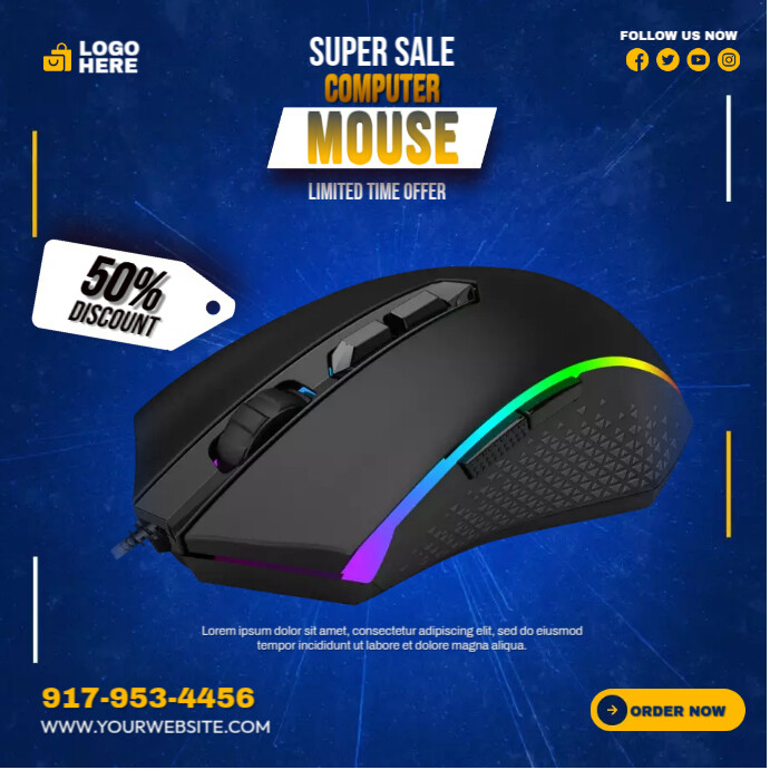 Computer Mouse Ads Template | PosterMyWall